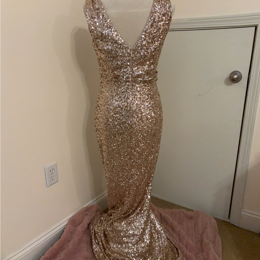 Blush Gold Sequin Dress